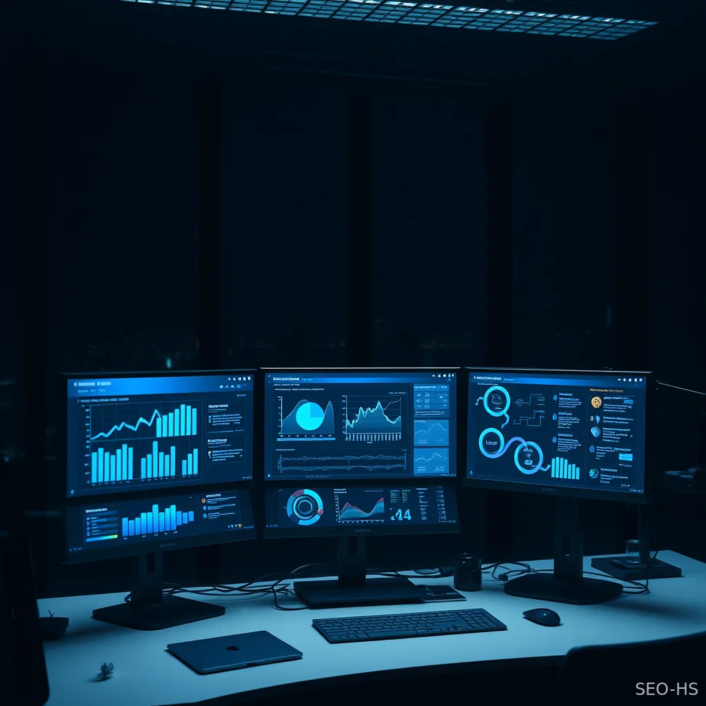 A professional analytics workstation illustrating automated prompt monitoring for enterprise visibility tracking.
