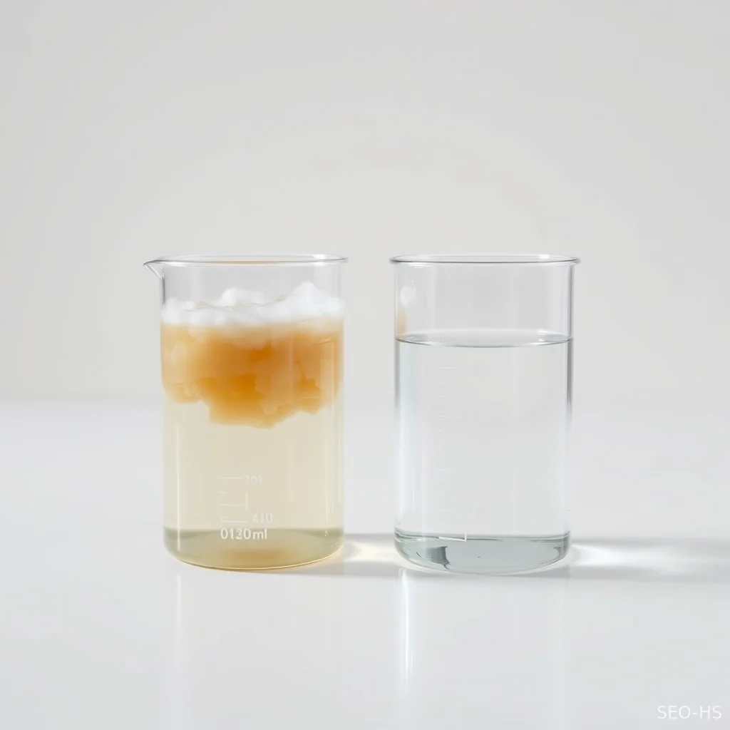 Two glass beakers comparing murky estimated data versus crystal clear verified API source metrics.